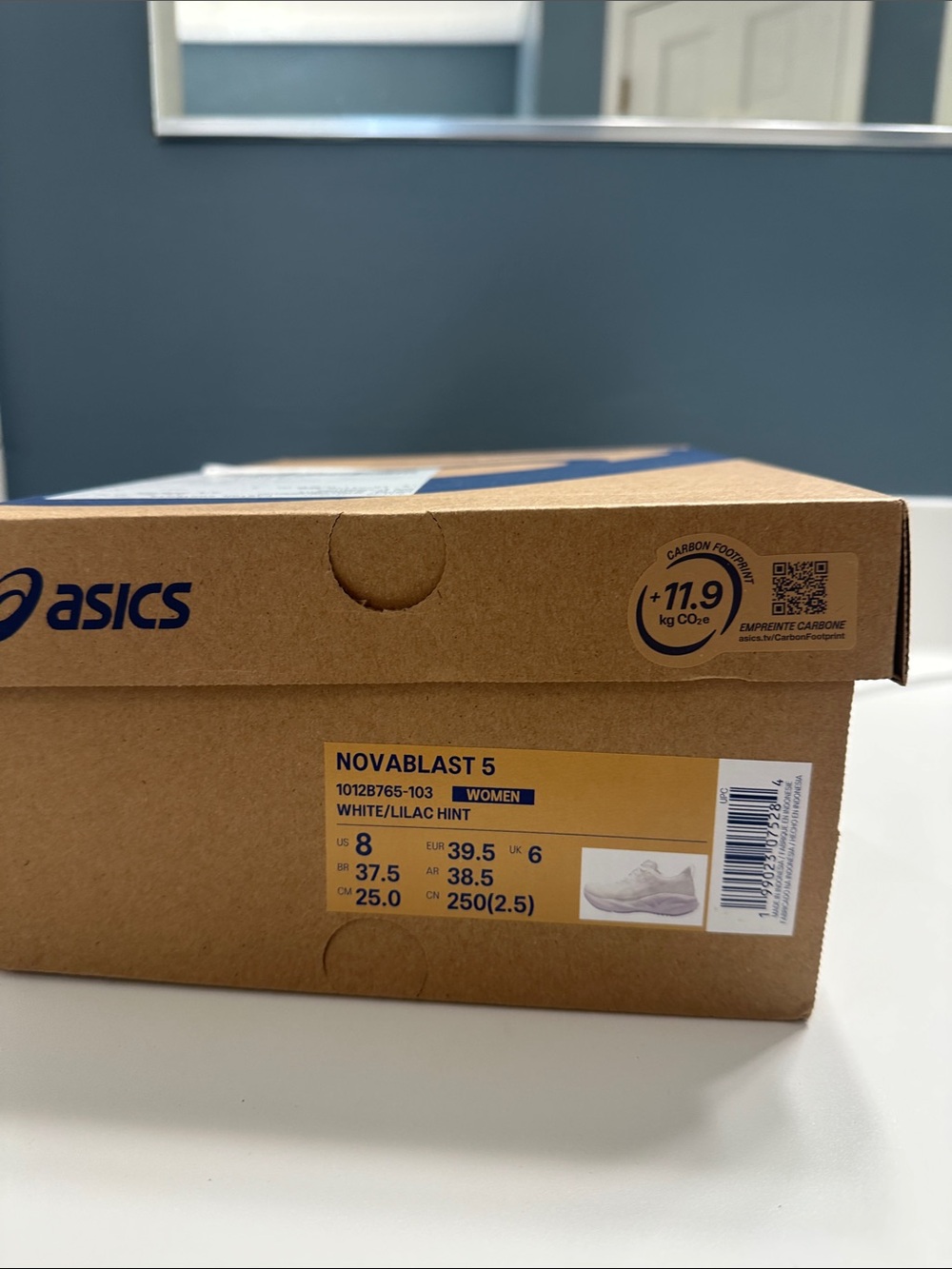 Asics Women's White and Light Purple Running Shoes - Picture 2 of 3
